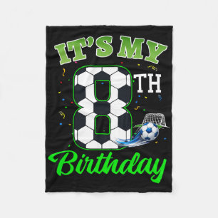 Cobertor De Velo É o meu 8º aniversário Futebol Menino Menina Crian