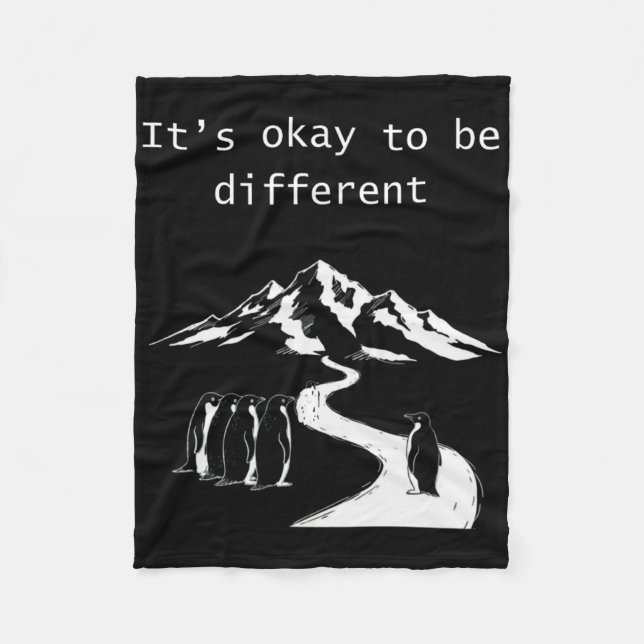 Cobertor De Velo É Okay Ser Diferente Pinguim, Neurodiversidade (Frente)