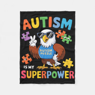Cobertor De Velo Eagle Autism É O Meu Verdadeiro Accept Support Lov