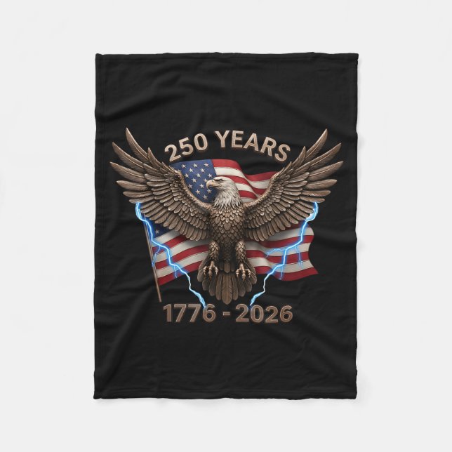 Cobertor De Velo Eagle Flag 250 Years 1776-2026 250th Birthday  (Frente)