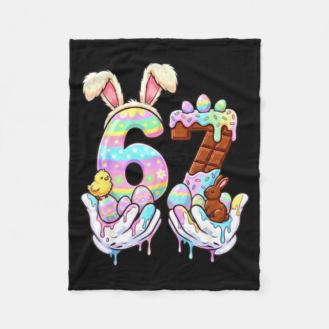 Cobertor De Velo Easter 67 Six Seven Funny Gen Alpha Meme Drip Boys (Frente)