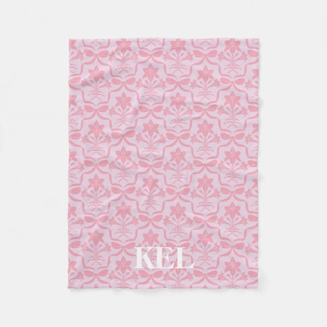 Cobertor De Velo Easter Lily Monogram Blanket (Frente)