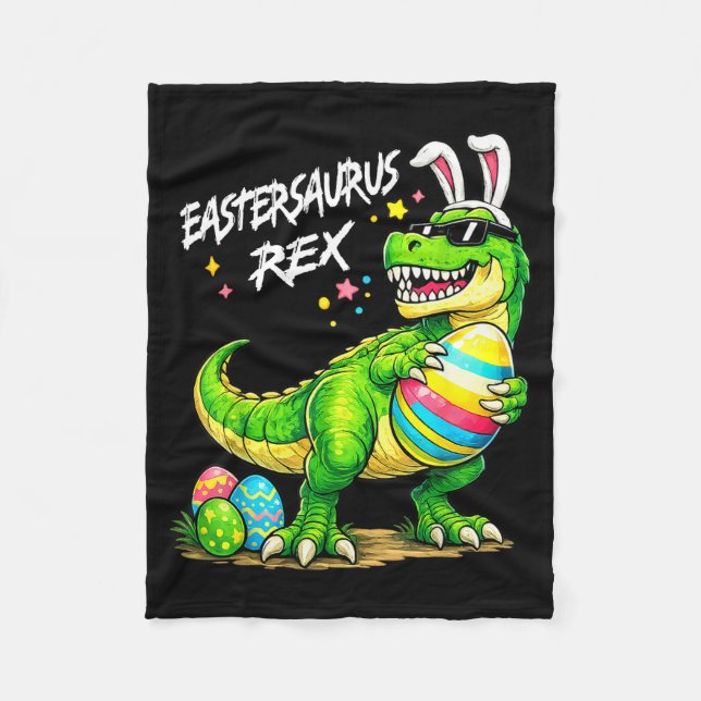 Cobertor De Velo Eastersaurus Rex Dinossauro Engraçado Easter T Rex (Frente)