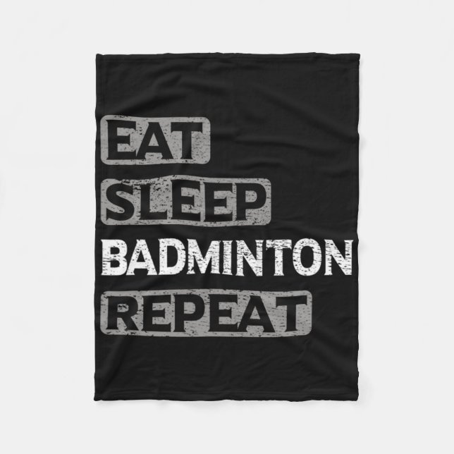 Cobertor De Velo Eat Sleep Badminton Repetir (Frente)