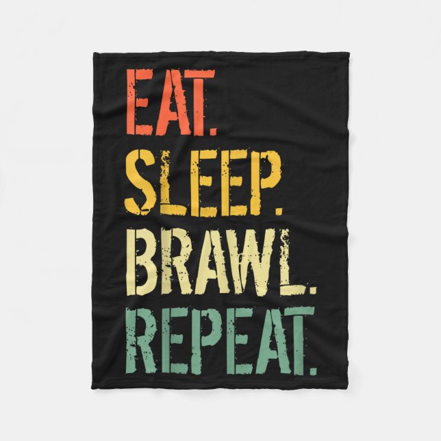 Cobertor De Velo Eat Sleep Brawl Repeat Stars Funny Video Gamer Gam (Frente)