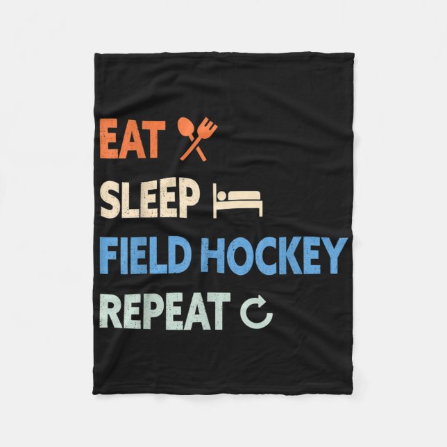 Cobertor De Velo Eat Sleep Field Hockey Repeat _1  (Frente)