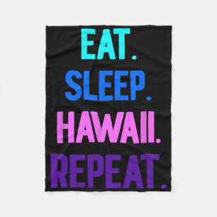 Cobertor De Velo Eat Sleep Hawaii Repete Aloha Vibes Tiki Luau Part