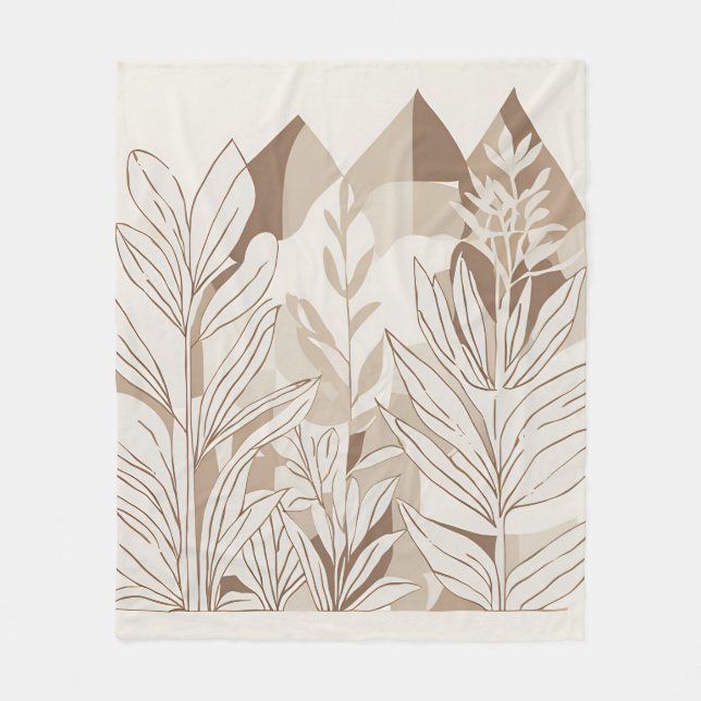 Cobertor De Velo Eclectic Natural Terracotta Wildflower Rustic Boho (Frente)