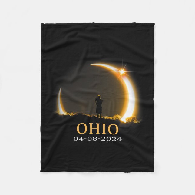 Cobertor De Velo Eclipse 2024 Ohio Total Eclipse 1 (Frente)