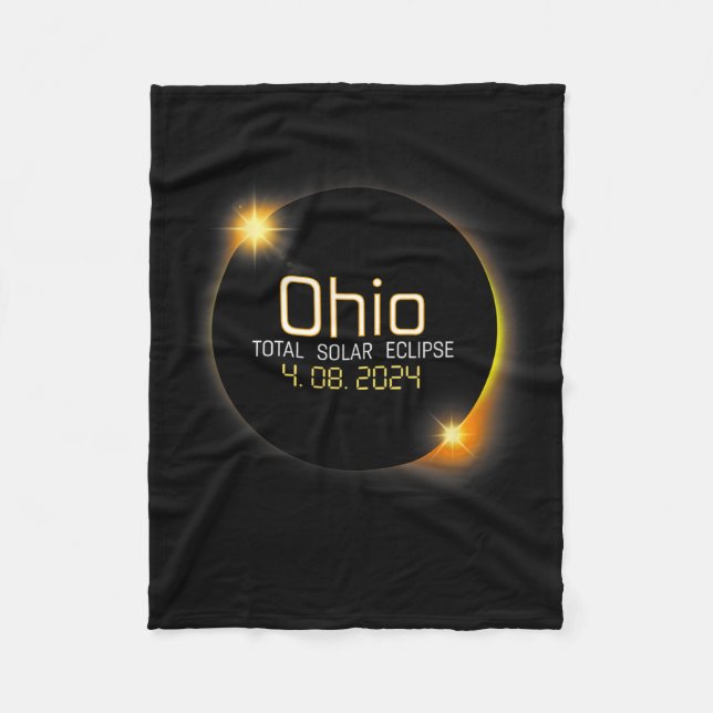 Cobertor De Velo Eclipse 2024 Shirt State Ohio Total Solar Eclipse (Frente)
