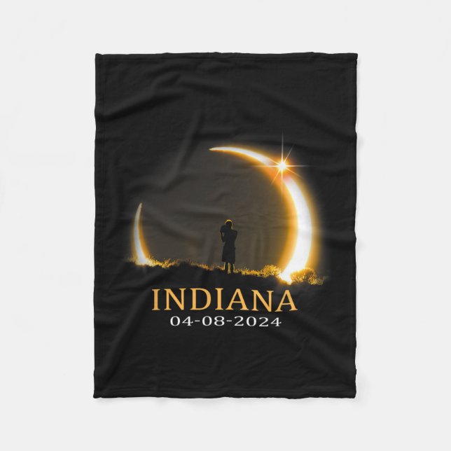 Cobertor De Velo Eclipse Solar 2024 Eclipse Solar Total de Indiana (Frente)