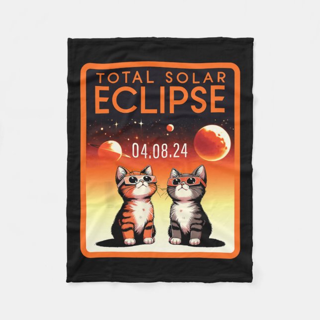 Cobertor De Velo Eclipse Solar 2024 Gatos Eclipse Solar Total 4.08. (Frente)