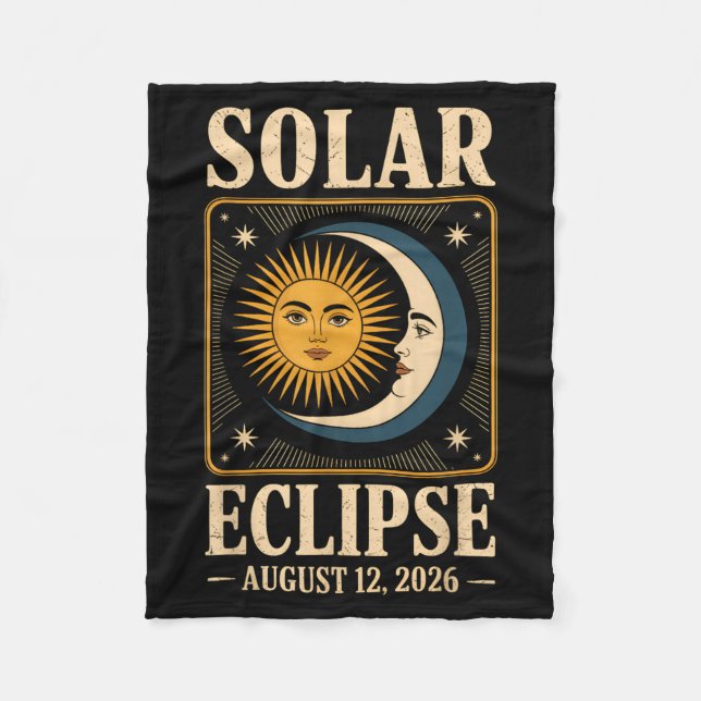 Cobertor De Velo Eclipse Solar 2026 Eclipse Solar Total 12 de Agost (Frente)