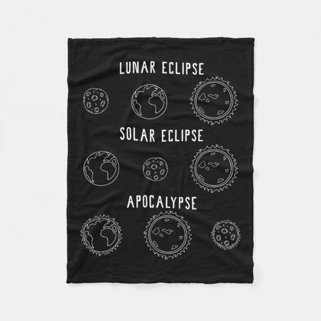 Cobertor De Velo Eclipse Solar Lunar Apocalypse Astronomy Nerd Scie (Frente)