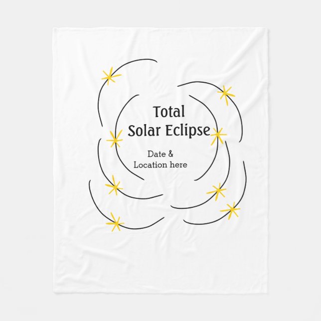 Cobertor De Velo Eclipse solar total adicionar data localização met (Frente)