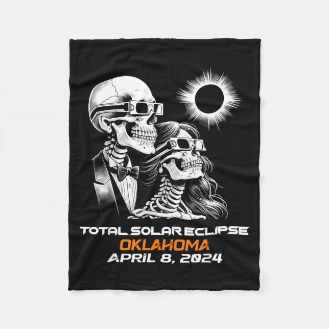 Cobertor De Velo Eclipse Total do Sol Esqueleto Oklahoma Ok (Frente)