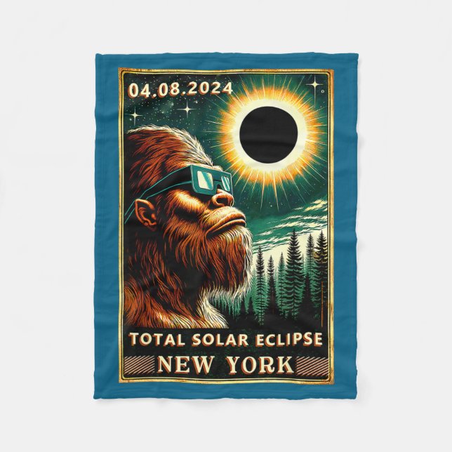 Cobertor De Velo Eclipse Total Solar Engraçado York Pé Grande (Frente)