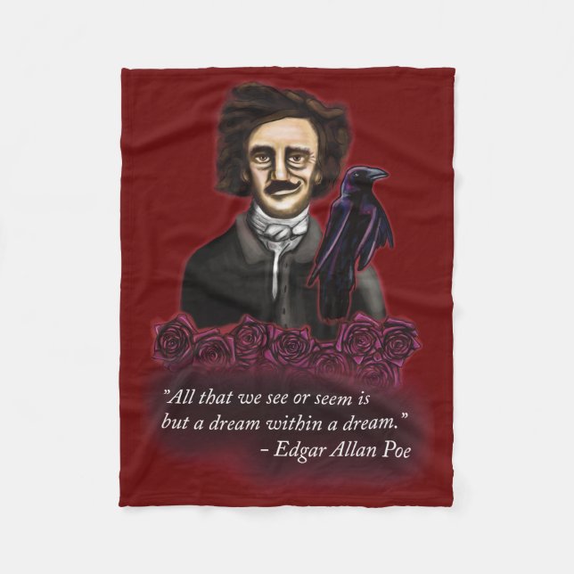 Cobertor De Velo Edgar Allan Poe, Academia Escura (Frente)