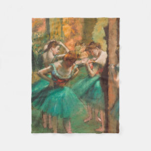 Cobertor De Velo Edgar Degas - Dançarinos, Rosa E Verde