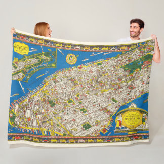 Cobertor De Velo Edição do Diário 1926 Mapa do Pictorial Manhattan