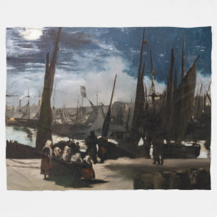Cobertor De Velo Edouard Manet - O Porto de Boulogne ao Luar