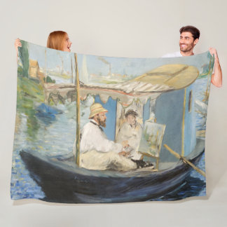 Cobertor De Velo Edouard Manet - Pintura Monet no Barco Estúdio