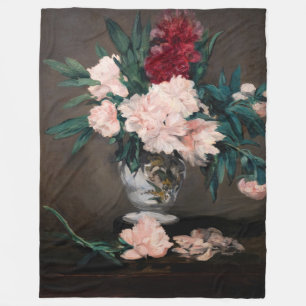 Cobertor De Velo Edouard Manet - Vaso de Peônias em Pequeno Pedesta