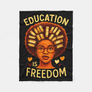 Cobertor De Velo Educação É Liberdade Professor Negro Melanizado Pr
