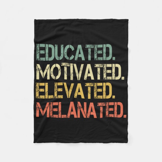 Cobertor De Velo Educado Motivado Elevado Melanizado Juneteenth B (Frente)
