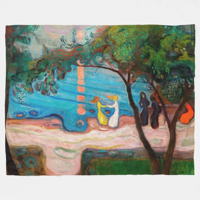 Cobertor De Velo Edvard Munch - dança na praia (Frente (Horizontal))