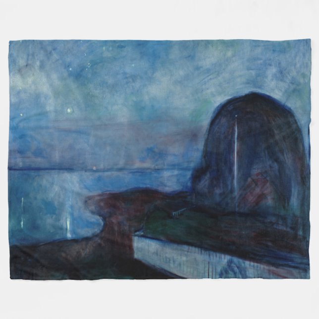 Cobertor De Velo Edvard Munch - Starry Night 1893 (Frente (Horizontal))