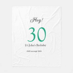 Cobertor De Velo Ei é o 30º aniversário letra preta verde negrito n