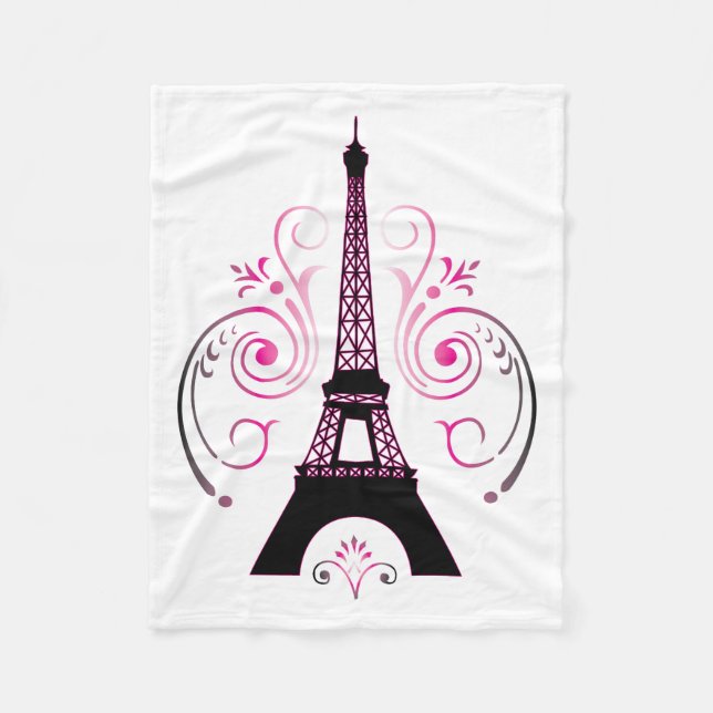 Cobertor De Velo Eiffel Tower Paris Gradient Swirl Design (Frente)