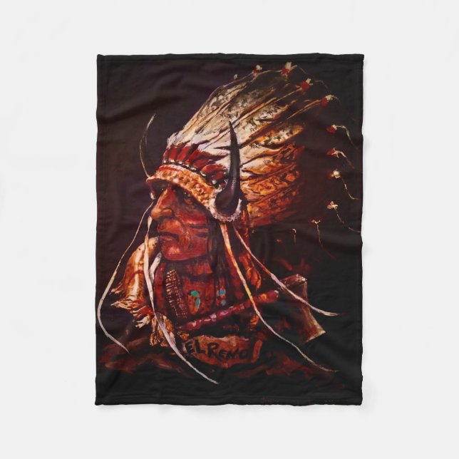 Cobertor De Velo "El Reno Chief" Fleece Blanket (Frente)