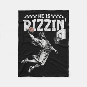 Cobertor De Velo Ele é o cristão Rizzin Jesus jogando basquete Ea