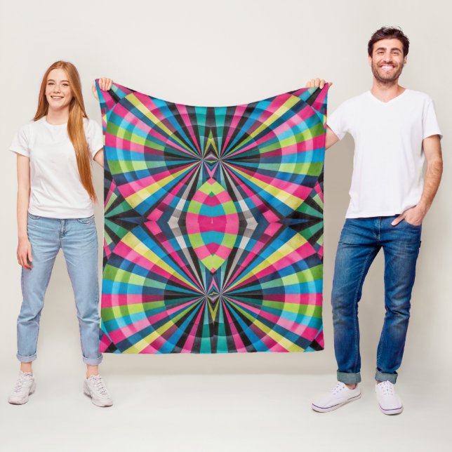 Cobertor De Velo Electric Geometry Radio Waves & Sunrays Art Deco  (In Situ)