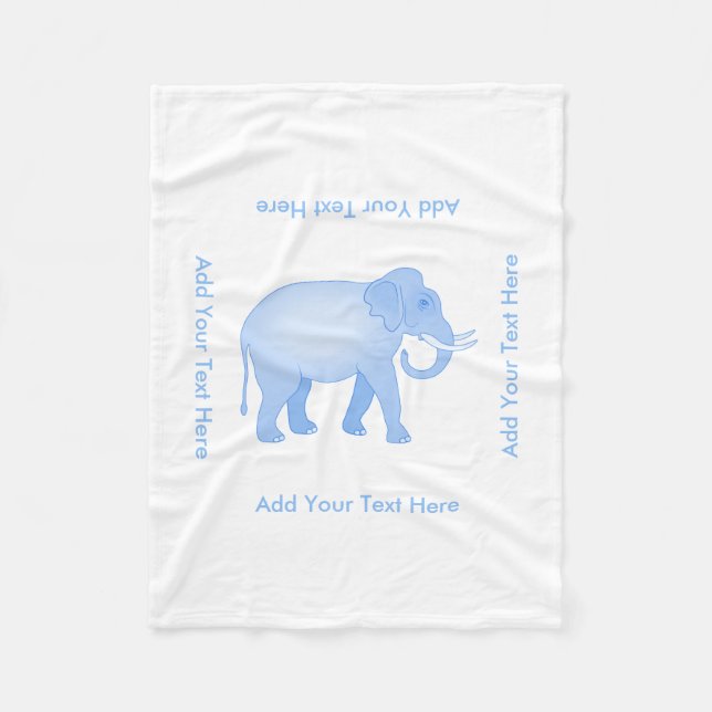 Cobertor De Velo Elefante azul - elefante indiano - bebé (Frente)