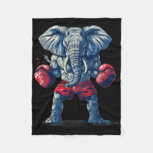 Cobertor De Velo Elefante Boxeando Com Luvas de Boxe Kickboxing Div