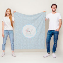 Elefante Branco Moderno Bebê Menino Azul