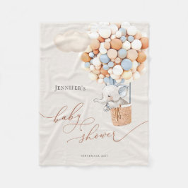 Cobertor De Velo Elefante - Chá de fraldas Balão - Folha