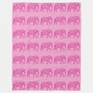 Cobertor De Velo Elefante da flor - cor-de-rosa fuchsia