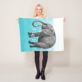 Cobertor De Velo Elefante de Padrão de Sala do Menino Personalizado