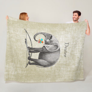 Cobertor De Velo Elefante de Vintage do Salão Personalizado