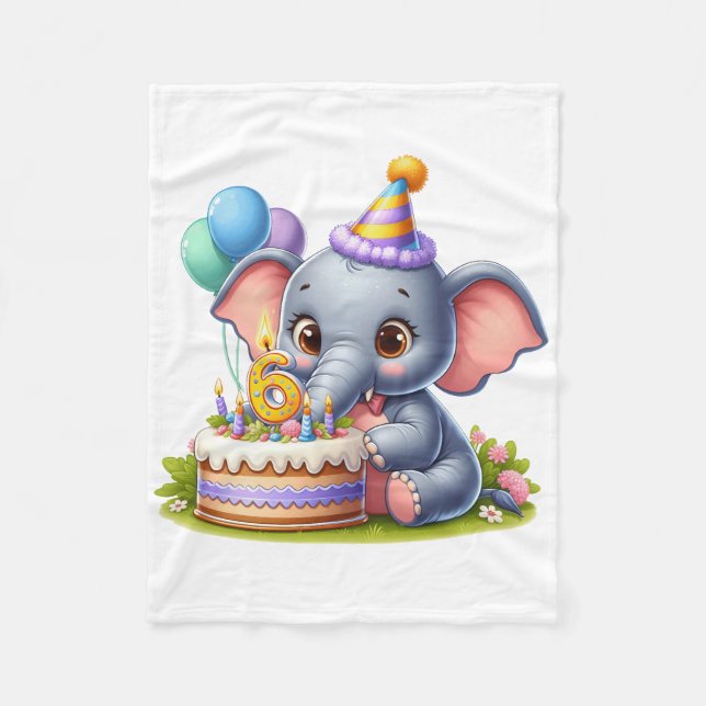 Cobertor De Velo Elefante Fofo de 6 Anos de Idade (Frente)