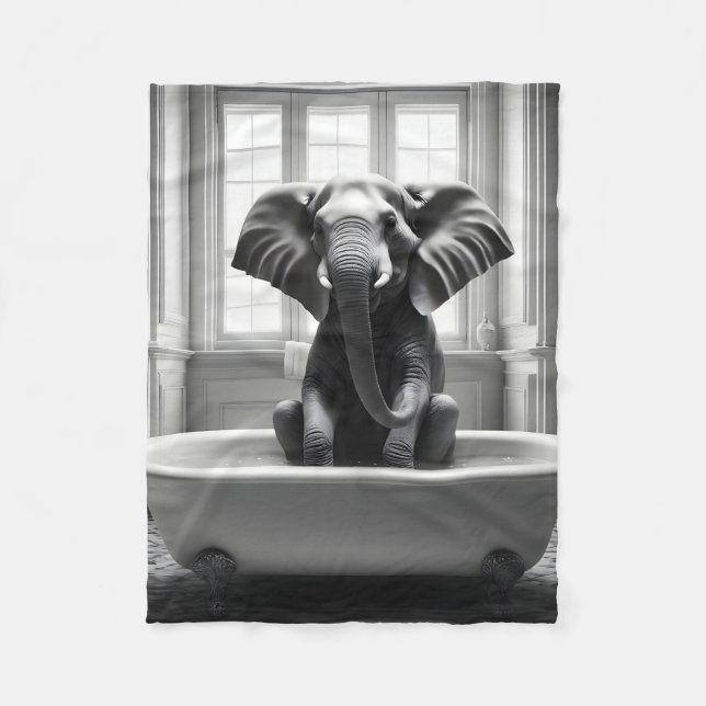 Cobertor De Velo Elefante no banho (Frente)