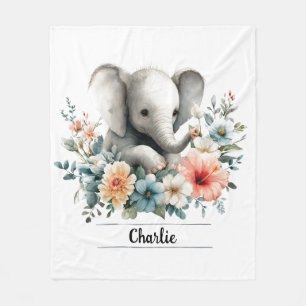 Cobertor De Velo Elefante para Bebê com Cor de Água Adorável com No