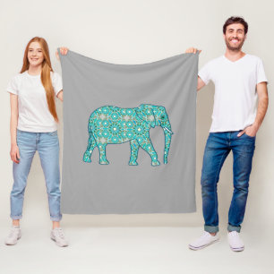 Cobertor De Velo Elefante, turquesa, cinza & branco do redemoinho