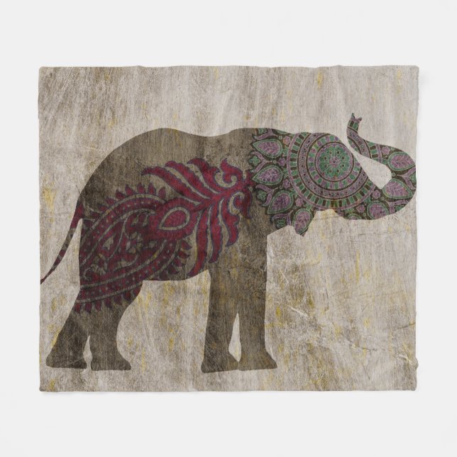 Cobertor De Velo Elefante Zen Tribal (Frente (Horizontal))