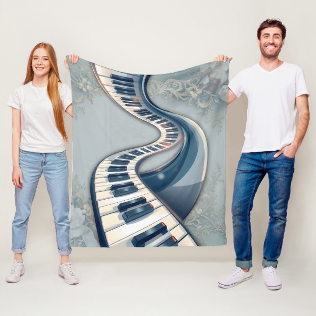 Cobertor De Velo Elegance in piano keys and blossoms.  (In Situ)