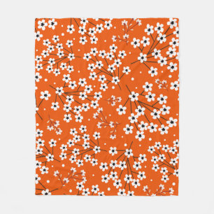 Cobertor De Velo Elegância Asiática: Impressão Vermelho Floral Sem 